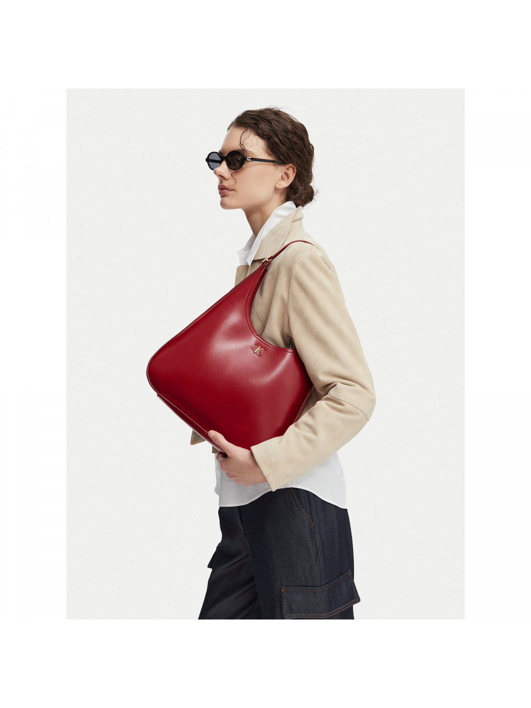 Kabelka Calvin Klein Ck Medium Shoulder Bag LV04F3522G Červená